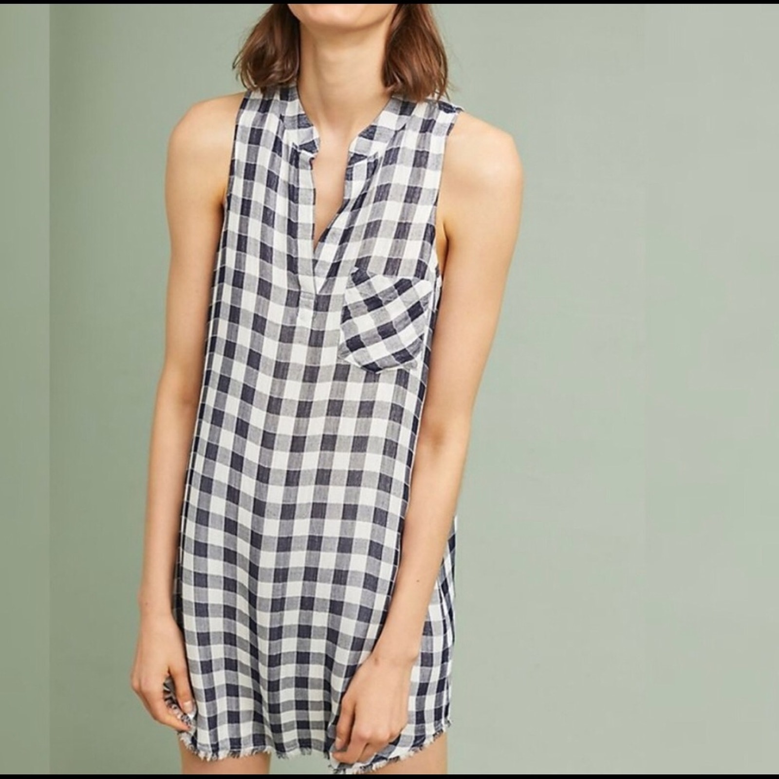 Cloth & Stone Plaid Sleeveless Dress Size Small